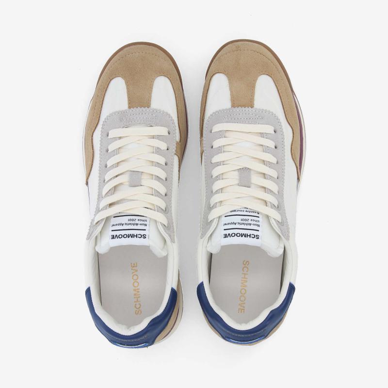CAMDEN SNEAKER M - NYLON/SUEDE/NAP - BLANC CASSÉ/CAMEL/BLEU MARINE